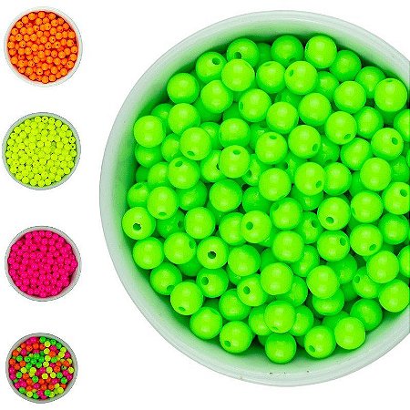 Apx 380 Pçs Miçanga Bola Neon 8mm 100g Pérola Artesanato