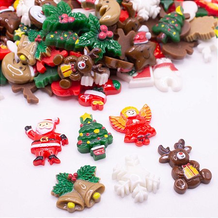 Apliques Decoração de Natal 10pçs Laço Resina Natalino