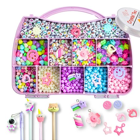 Kit de Miçangas Para Montas Pulseira 1800 Peças Presente