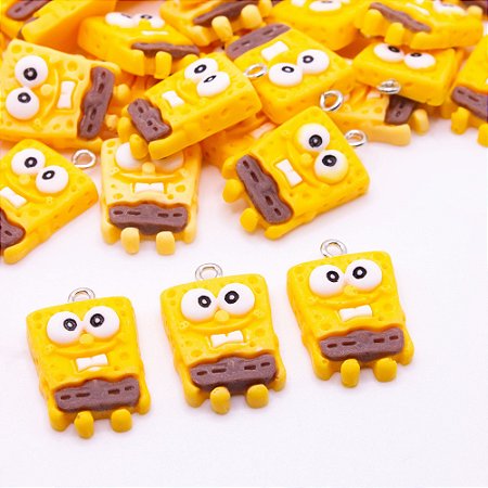 Pingente em Resina 10 Un Bob Esponja Para Brinco Colar