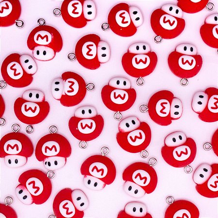 Pingente infantil em Resina Mario 10 Peças Para Brinco Colar