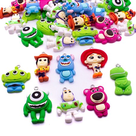 Pingente infantil Toy Story Resina Para Brinco Colar 10 Pçs