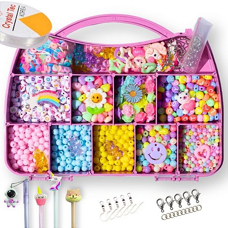 Kit Miçangas Coloridas Para Pulseira Infantil 2200 Pçs