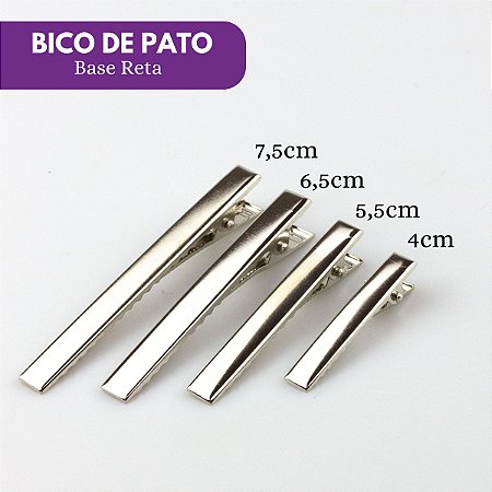 Bico de Pato Presilha Base Reta 100 unidades 4CM/ 5,5CM/ 6,5CM/ 7,5CM