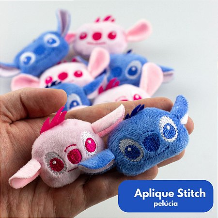 Aplique de Pelúcia Stitch 2 Unidades Para Artesanato Costura