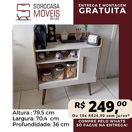 APARADOR CAFÉ 2 - MODELO COM PORTA BECHARA