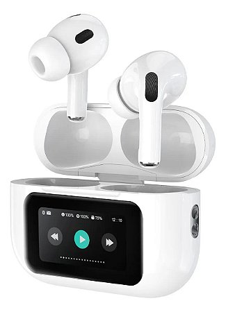 Fone de Ouvido Bluetooth TWS com Tela Touch e Redução de Ruído