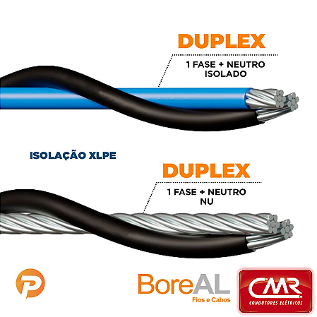 Cabo de Alumínio Duplex 10mm - Metro Linear
