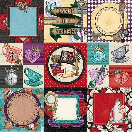 Folha de Scrapbook Land Of Wonder Hearts