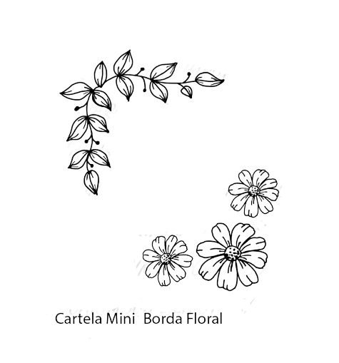 Mini Carimbo Borda Floral