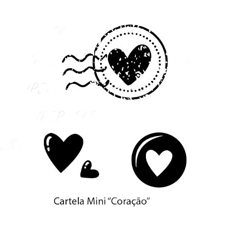 Mini Carimbo Selo Coração
