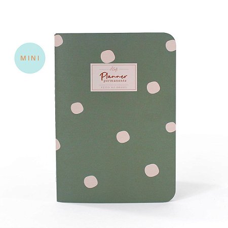 Mini Bloco Planner para 3 Meses Verde Poá