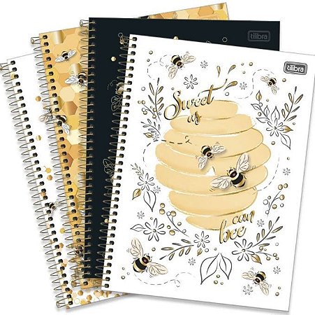 Caderno Universitário Honey Bee 160 Folhas