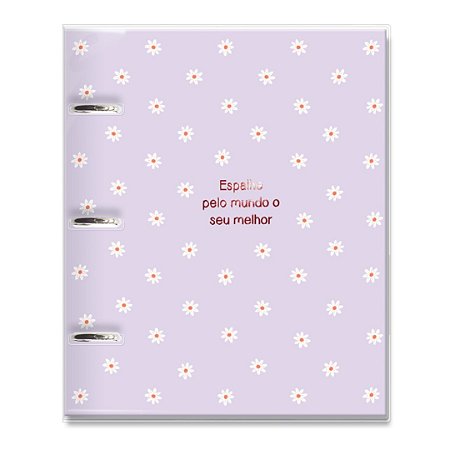 Caderno Argolado Margaridas Lilás