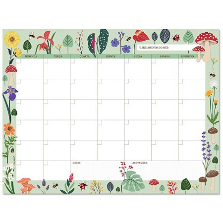 Planner Bloco Mensal Love Garden