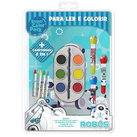 Kit para Ler e Colorir Robôs