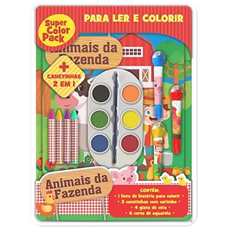 Kit para Ler e Colorir Animais da Fazenda