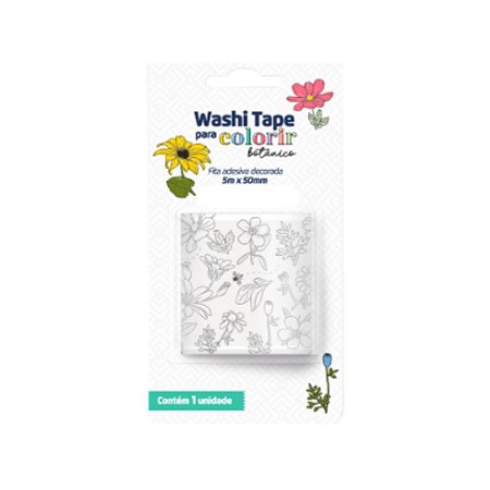 Washi Tape para Colorir Botânico