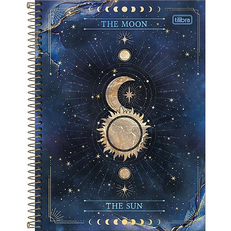Caderno Universitário Fases da Lua 160 folhas
