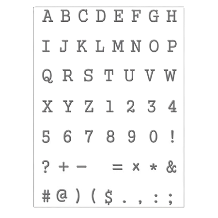 Cartela de Carimbo de Alfabeto, Numeração e Pontuação
