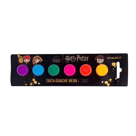 Kit de Tinta Guache Harry Potter Neon com 6 Cores