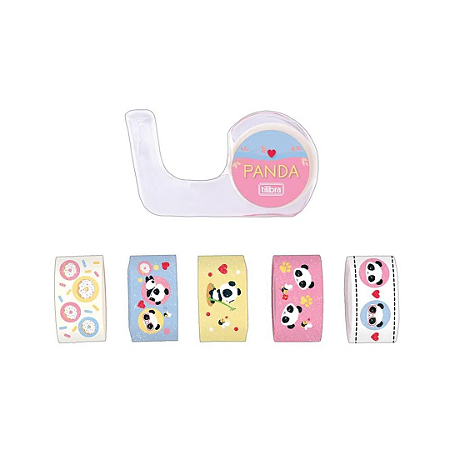 Mini Washi Tape Panda com Dispenser