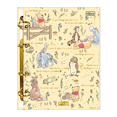 Caderno Argolado Pooh Colegial - 160 Folhas