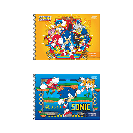 Caderno de Desenho Sonic - 80 Folhas