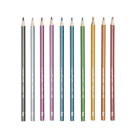 Lápis de Cor Tris Mega Soft Color Tons Metálicos - 10 Cores