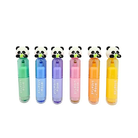 Kit Marca-Texto Panda Com Carimbo