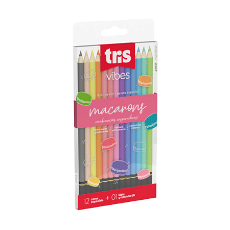 Lápis de Cor Tris Macarons - 12 cores