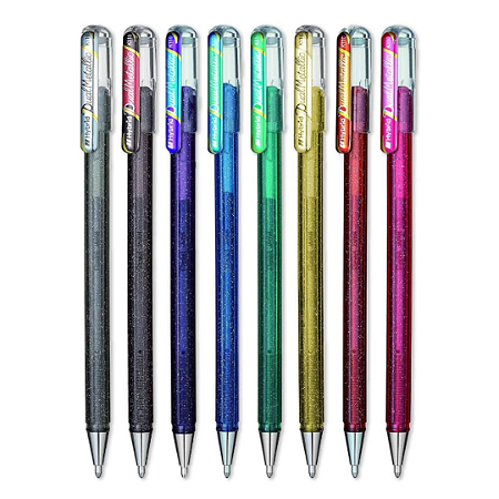 Caneta em Gel Hybrid Dual Metallic com Glitter