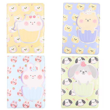 Caderno Pequeno com Folhas Decoradas - Bichinhos