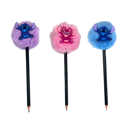 Lápis Preto com Pompom Stitch