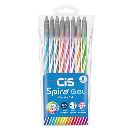Conjunto Caneta Spiro Gel - 8 Cores
