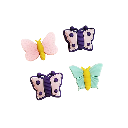 Kit 4 Borrachas Borboleta