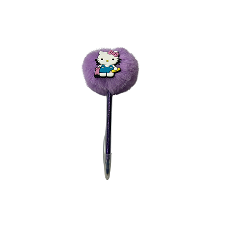 Caneta Esferográfica com Pompom Hello Kitty