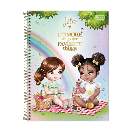 Caderno Espiral Capa Dura Universitário Jolie - 10 Matérias, 160 Folhas