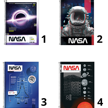 Caderno Espiral Capa Dura Universitário Connect - 1 Matéria, 80 Folhas - Nasa