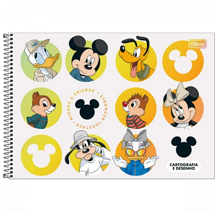 Caderno de Cartografia e Desenho - Mickey & Friends 80 Folhas