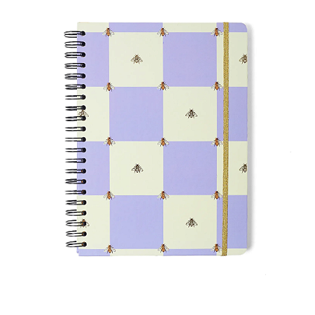 Caderno Universitário Pautado Melissa Abelhas Lilás 160 Folhas