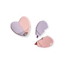 Marca Texto Duplo Coração - Rosa e Lilás