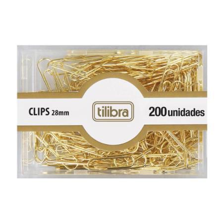 Clips Dourados 28mm Kit 200 unidades