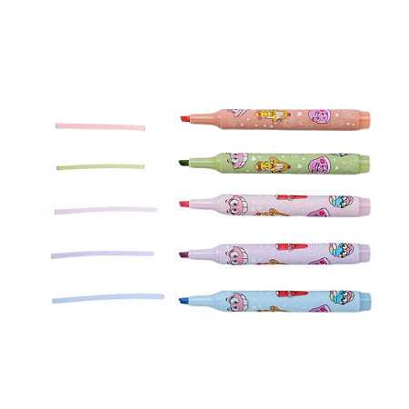 Marca Texto Corpo Estampado com Aroma Fini Kit com 5