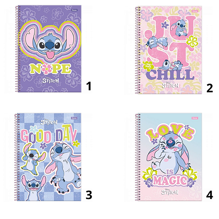 Caderno Universitário Capa Dura Stitch 80 folhas