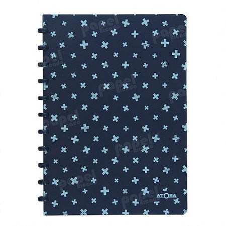 Caderno de Discos A4 Azul Estampado