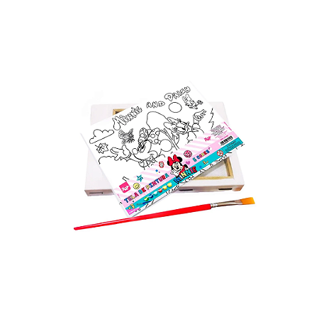 Kit Tela Riscada para Pintura Guache Minnie 22 x 16cm