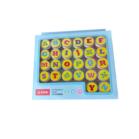 Kit Carimbo Pedagogico com 26 Letras Coloridas Autotintadas