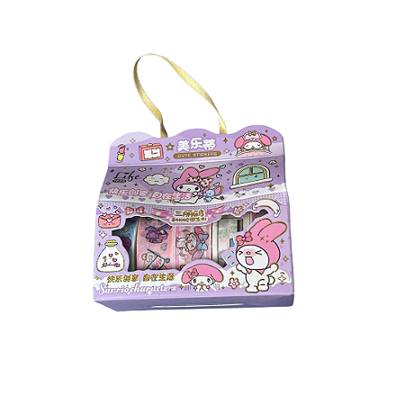 Caixinha com 5 Washi Tapes de Personagens da Sanrio