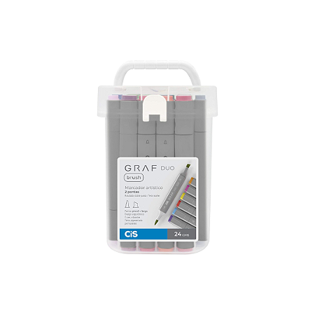 Marcador Artístico 2 Pontas - Graf Duo Brush - 24 Cores